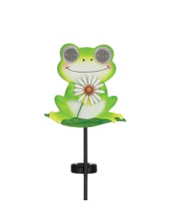 Eye Roller Solar Stake - Frog