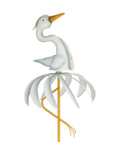 Bird Spinner Stake - Egret