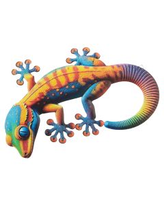 Burano Gecko Wall Decor 18" - Blue/Yellow