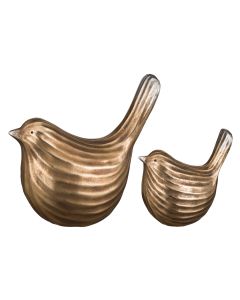 Metallic Bronze Bird Decor Set/2