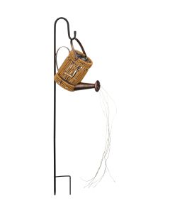 Wicker Watering Can Solar Stake - Short Stack