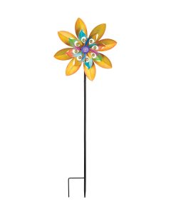 12" Wind Spinner Stake - Golden Flower
