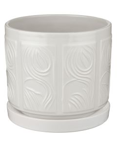 Mod Pot 6.5" - White Leaf