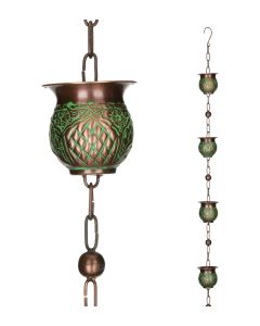 Rain Chain - Patina Pot
