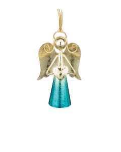 Gold Angel Bell 4" - Blue