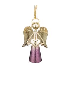 Gold Angel Bell 4" - Purple