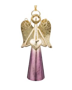 Gold Angel Bell 6" - Purple