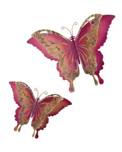 Butterfly Wall Decor Set/2 - Pink