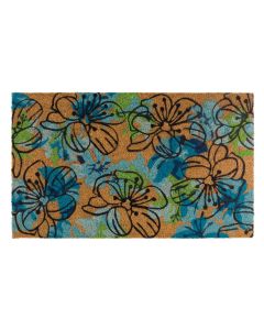 Doormat Coir - Blue Flowers