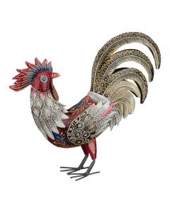 Henna Rooster Decor - Red Multi