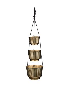Tiered Hanging Planter - Brushed Brass