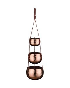 Tiered Hanging Planter - Hammered Copper
