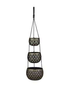 Tiered Hanging Planter - Olive Patina