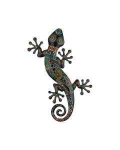 Artisan Gecko Wall Decor– 18" – Black Multi