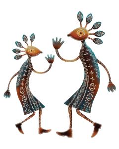 Artisan Kokopelli Wall Decor Set/2 - Bronze Amber