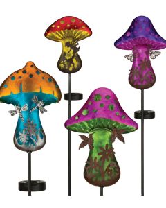 Fantasy Mushroom Solar Stakes Pre-Pack 16 Pc