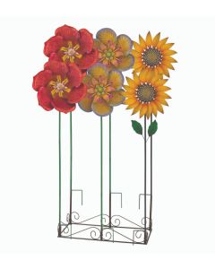 Textured Flower Spinner Stake Assortment 12 Pc