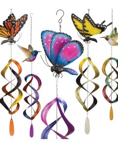 Garden Hanging Wind Spinner Pre-Pack 24 Pc