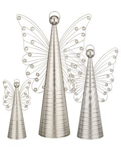 Metallic Silver  Angel Decor Pre-Pack 8 Pc
