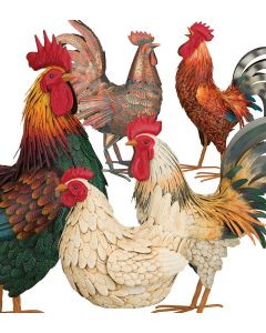 Metal Rooster Decor Pre-Pack 55 Pc