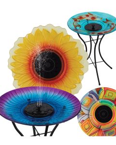 18" Solar Fountain/Birdbath Pre-Pack 8 Pc
