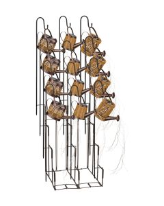 Wicker Watering Can Solar Stakes Assortment 24 Pc
