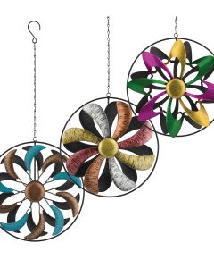 Metallic Hanging Wind Spinner Pre-Pack 12 Pc