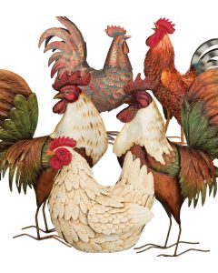Metal Rooster Decor Pre-Pack 57 Pc