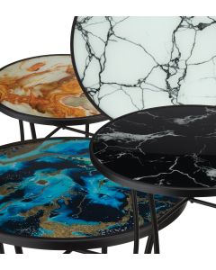 18" Marbled Glass Plant Stand Pre-Pack 16 Pc